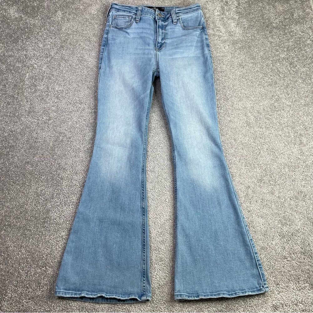 Hollister Jeans Women's 28 Blue Flare High Rise Light Wash Soft Stretch